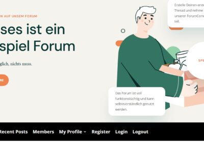 Ein Mann hält ein Tablet mit Sprechblasen, die auf eine Webseite hinweisen, symbolisiert Online-Foru.