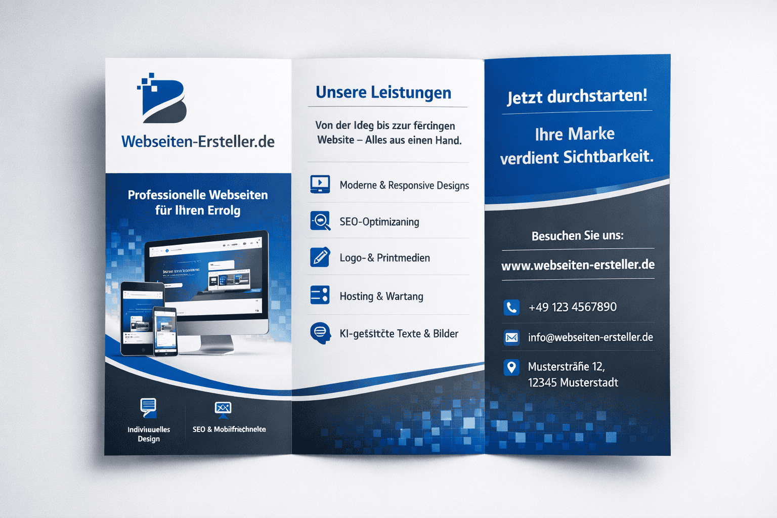 Flyer Wickelfalz Beispiel